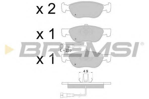 BREMSI BP2666 Комплект тормозных колодок, дисковый тормоз