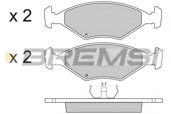 Комплект тормозных колодок, дисковый тормоз BREMSI BP2822