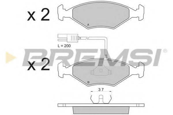 Комплект тормозных колодок, дисковый тормоз BREMSI BP2823