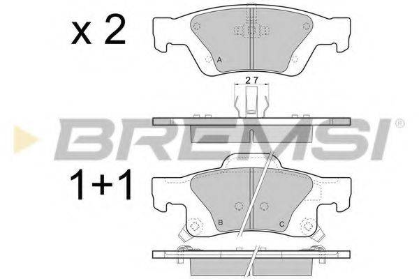 BREMSI BP3461 Комплект тормозных колодок, дисковый тормоз