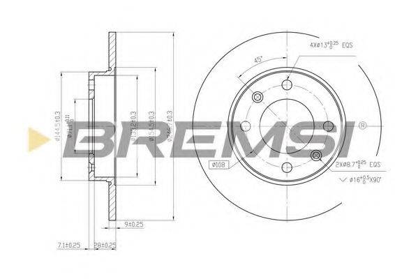 BREMSI DBB178S гальмівний диск