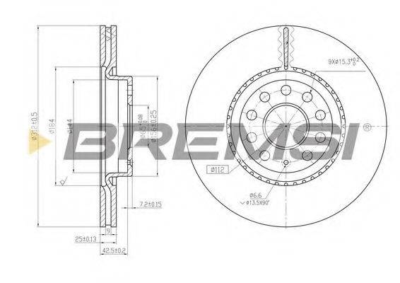 гальмівний диск BREMSI DBB305V