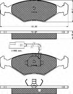Комплект тормозных колодок, дисковый тормоз BSF 10147