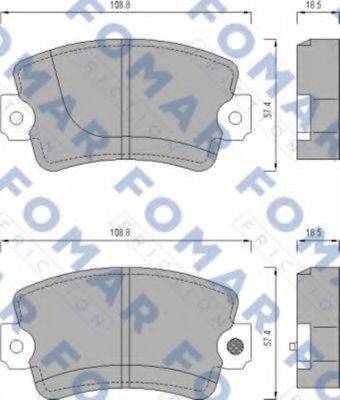 Комплект гальмівних колодок, дискове гальмо FOMAR FRICTION FO 429081