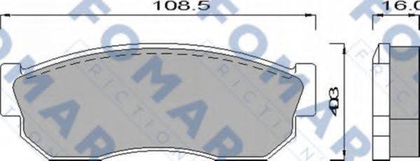 Комплект гальмівних колодок, дискове гальмо FOMAR FRICTION FO 432181