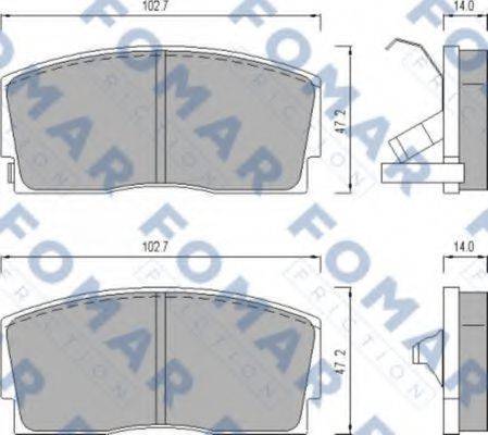 Комплект гальмівних колодок, дискове гальмо FOMAR FRICTION FO 447281