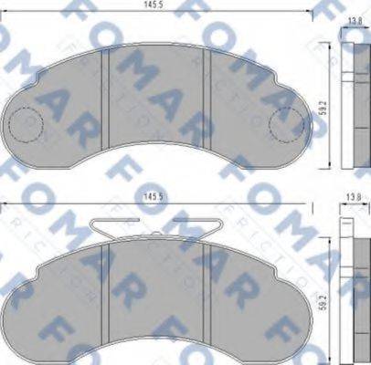 FOMAR FRICTION FO458581 Комплект тормозных колодок, дисковый тормоз