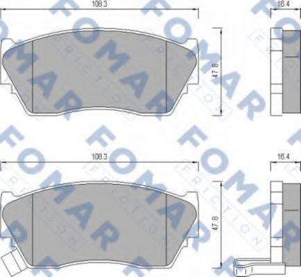 Комплект гальмівних колодок, дискове гальмо FOMAR FRICTION FO 484081