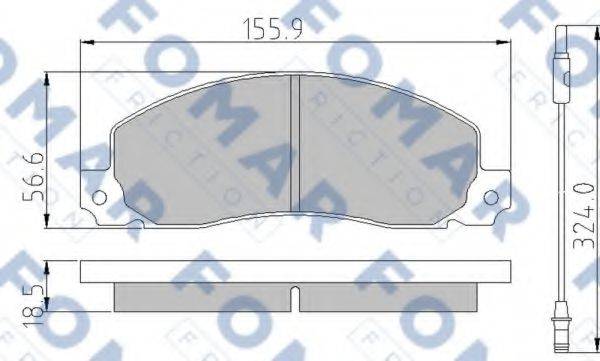 Комплект гальмівних колодок, дискове гальмо FOMAR FRICTION FO 499681