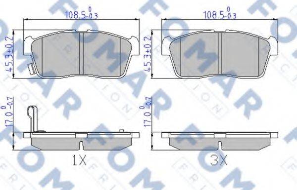 Комплект тормозных колодок, дисковый тормоз FOMAR FRICTION FO 603681