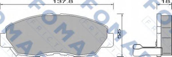 Комплект тормозных колодок, дисковый тормоз FOMAR FRICTION FO 633881