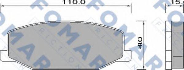 Комплект гальмівних колодок, дискове гальмо FOMAR FRICTION FO 634581