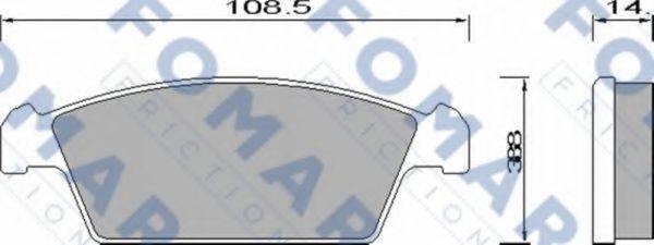 Комплект гальмівних колодок, дискове гальмо FOMAR FRICTION FO 644281