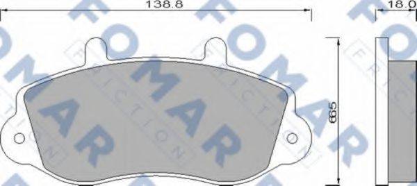 Комплект гальмівних колодок, дискове гальмо FOMAR FRICTION FO 677381