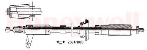Трос, стояночная тормозная система BENDIX 432700B