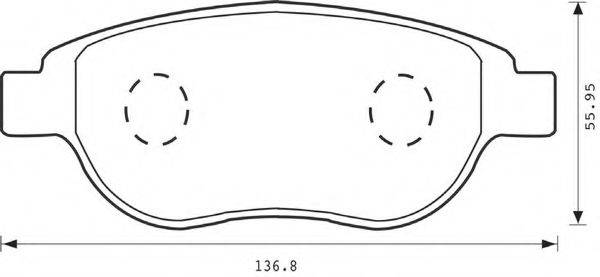 Комплект гальмівних колодок, дискове гальмо BENDIX 573184B