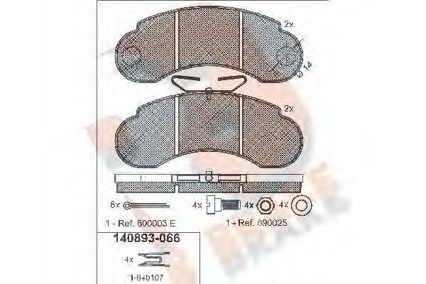 R BRAKE RB0893066 Комплект тормозных колодок, дисковый тормоз