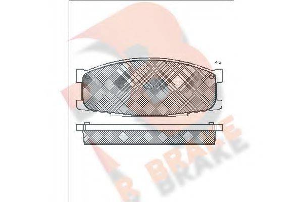 R BRAKE RB1505 Комплект тормозных колодок, дисковый тормоз