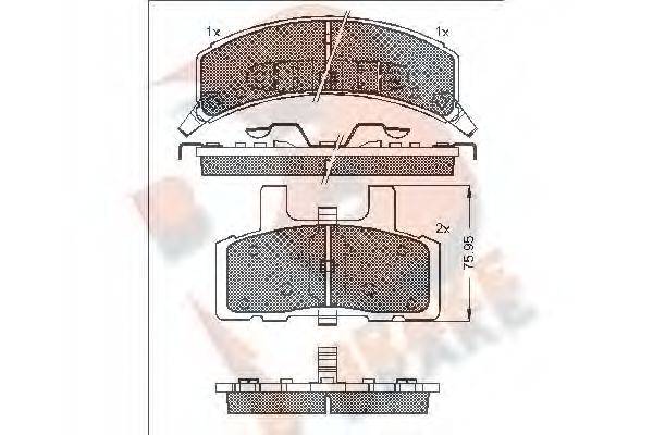 Комплект гальмівних колодок, дискове гальмо R BRAKE RB1563