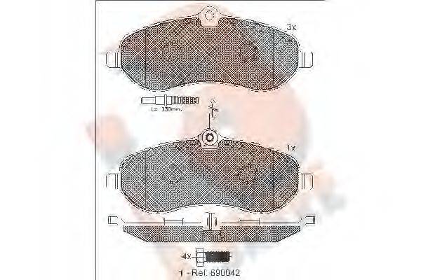 Комплект гальмівних колодок, дискове гальмо R BRAKE RB1802