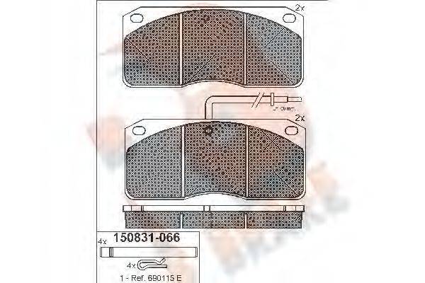 R BRAKE RB0831066 Комплект тормозных колодок, дисковый тормоз