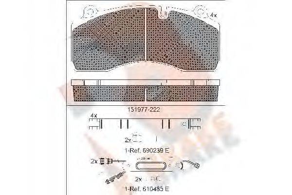Комплект тормозных колодок, дисковый тормоз R BRAKE RB1977-222