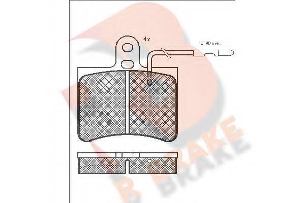 R BRAKE RB0136 Комплект тормозных колодок, дисковый тормоз