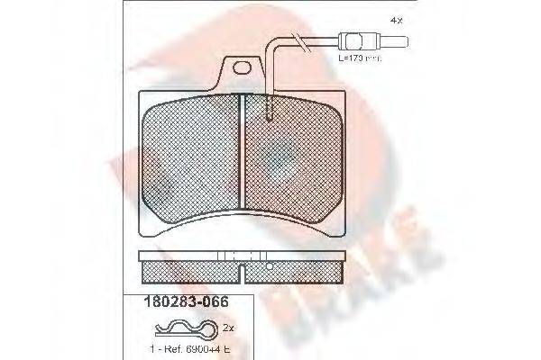 Комплект гальмівних колодок, дискове гальмо R BRAKE RB0283-066
