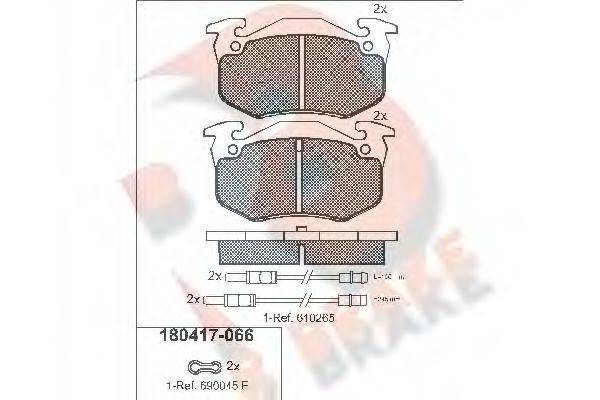 R BRAKE RB0417 Комплект тормозных колодок, дисковый тормоз