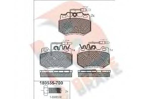 Комплект тормозных колодок, дисковый тормоз R BRAKE RB0555-700