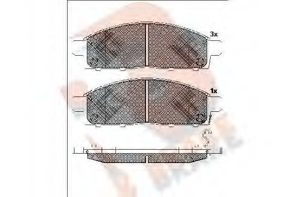 Комплект гальмівних колодок, дискове гальмо R BRAKE RB1784