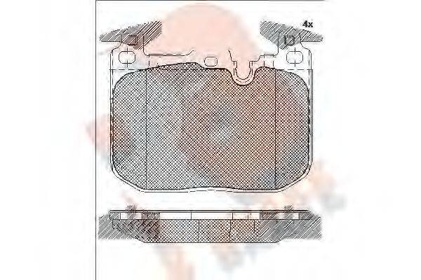 Комплект тормозных колодок, дисковый тормоз R BRAKE RB2093-203