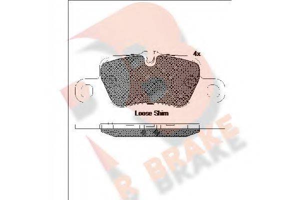 R BRAKE RB2207 Комплект тормозных колодок, дисковый тормоз