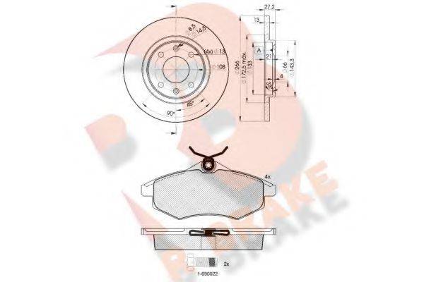 Комплект тормозов, дисковый тормозной механизм R BRAKE 3R14504692