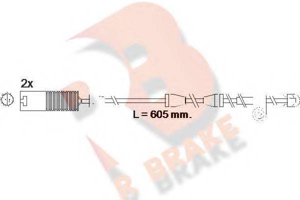 R BRAKE 610390RB Сигнализатор, износ тормозных колодок