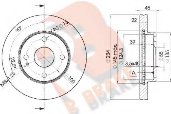 Тормозной диск R BRAKE 78RBD23255