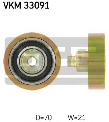 SKF VKM33091 Паразитный / ведущий ролик, поликлиновой ремень