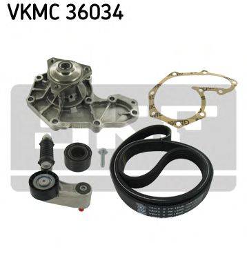 Водяний насос + комплект потічкових ременів SKF VKMC 36034