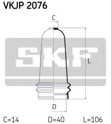 SKF VKJP2076 Комплект пильника, рульове управління