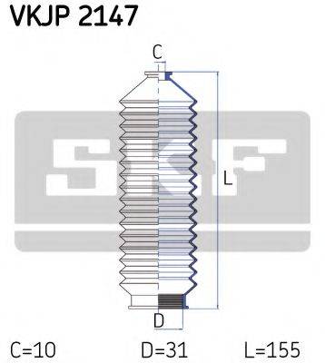 Комплект пильника, рульове управління SKF VKJP 2147