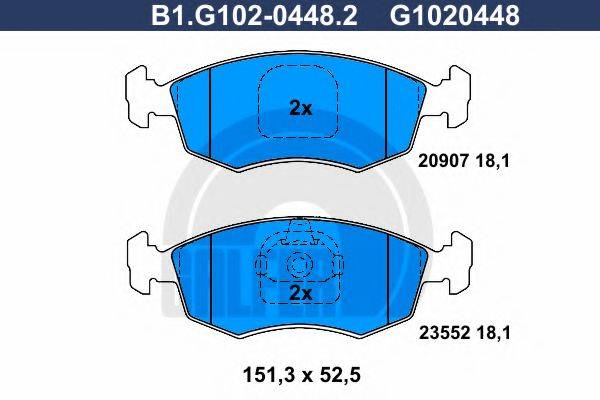 GALFER B1G10204482 Комплект тормозных колодок, дисковый тормоз