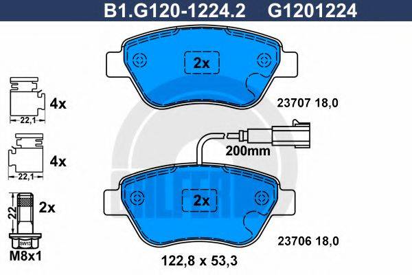 GALFER B1G12012242 Комплект тормозных колодок, дисковый тормоз