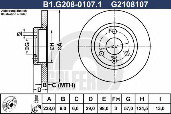 GALFER B1G20801071 Тормозной диск