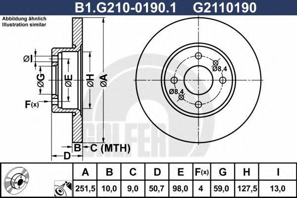 Тормозной диск GALFER B1.G210-0190.1