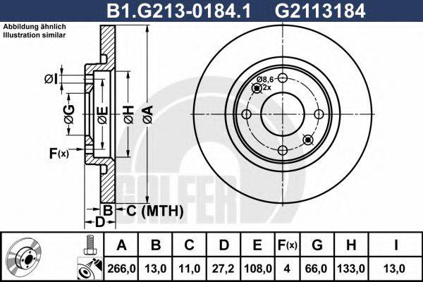 GALFER B1G21301841 Тормозной диск