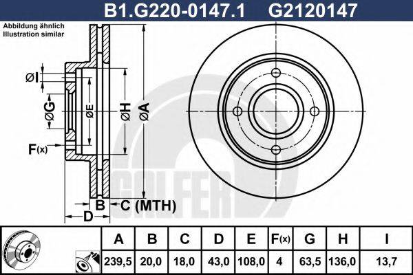 гальмівний диск GALFER B1.G220-0147.1