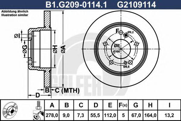 GALFER B1G20901141 Тормозной диск