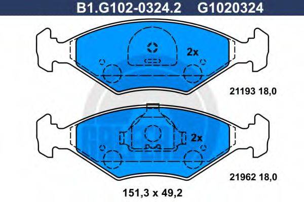 GALFER B1G10203242 Комплект тормозных колодок, дисковый тормоз