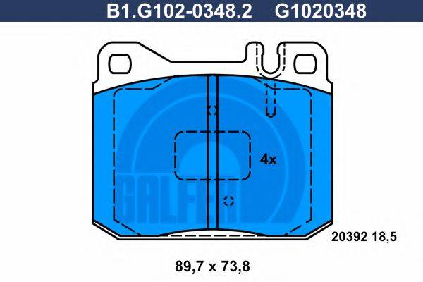 GALFER B1G10203482 Комплект тормозных колодок, дисковый тормоз
