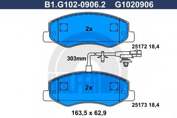 GALFER B1G10209062 Комплект тормозных колодок, дисковый тормоз